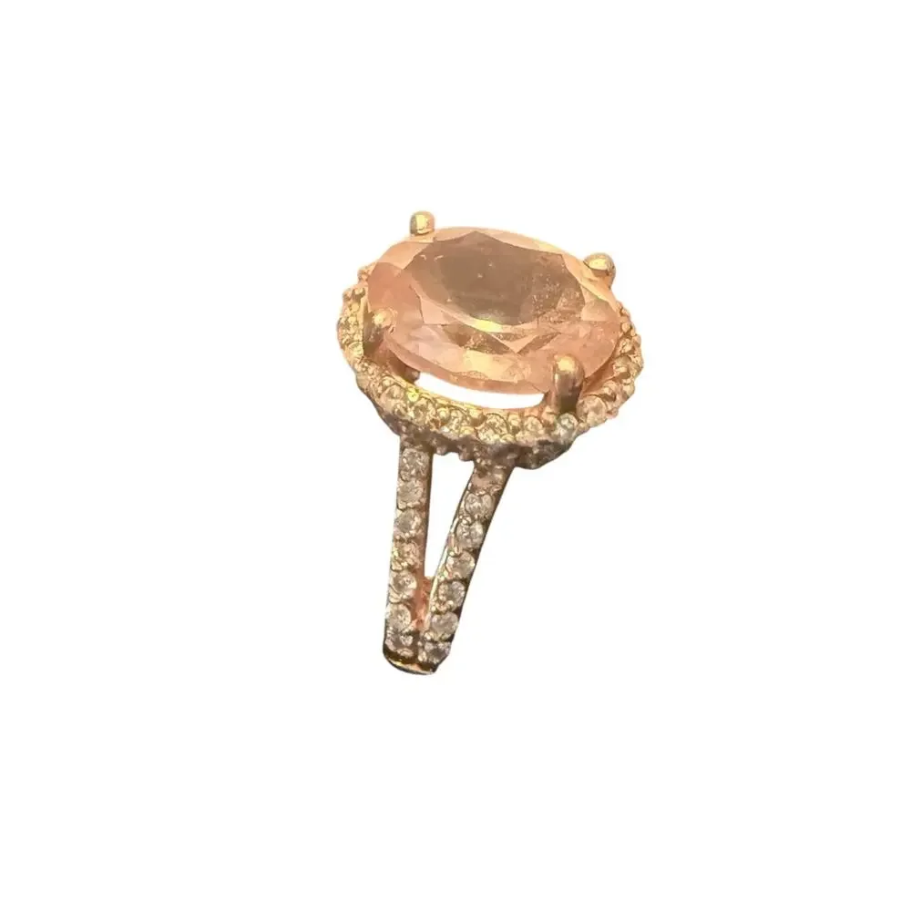 Morganite 3ct Diamond Rose Gold Cocktail Ring